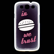 Coque Samsung Galaxy S3 In Burger We trust Rouge ZG