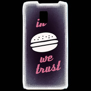 Coque LG P990 In Burger We trust Rouge ZG
