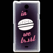 Coque Sony Xperia T In Burger We trust Rouge ZG