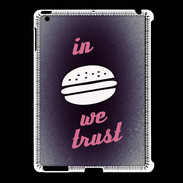 Coque iPad 2/3 In Burger We trust Rouge ZG