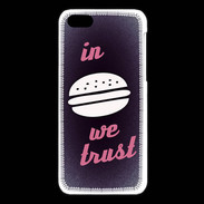 Coque iPhone 5C In Burger We trust Rouge ZG