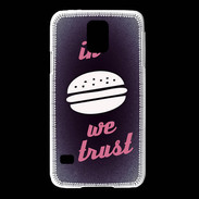 Coque Samsung Galaxy S5 In Burger We trust Rouge ZG