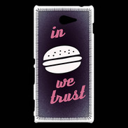 Coque Sony Xperia M2 In Burger We trust Rouge ZG