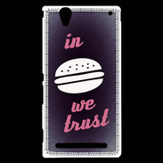 Coque Sony Xperia T2 Ultra In Burger We trust Rouge ZG