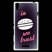 Coque Sony Xperia T3 In Burger We trust Rouge ZG