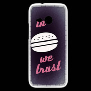 Coque HTC One Mini 2 In Burger We trust Rouge ZG