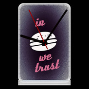 Pendule de bureau In Burger We trust Rouge ZG