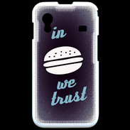 Coque Samsung ACE S5830 In Burger We trust Bleu ZG