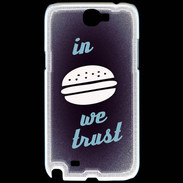 Coque Samsung Galaxy Note 2 In Burger We trust Bleu ZG