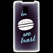 Coque LG P990 In Burger We trust Bleu ZG