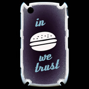 Coque Blackberry 8520 In Burger We trust Bleu ZG