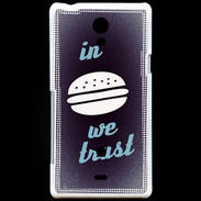 Coque Sony Xperia T In Burger We trust Bleu ZG