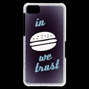 Coque Blackberry Z10 In Burger We trust Bleu ZG