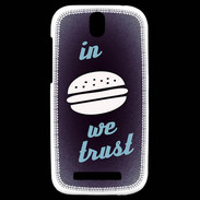 Coque HTC One SV In Burger We trust Bleu ZG