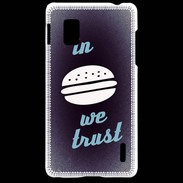 Coque LG Optimus G In Burger We trust Bleu ZG