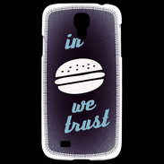 Coque Samsung Galaxy S4 In Burger We trust Bleu ZG