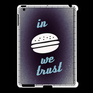 Coque iPad 2/3 In Burger We trust Bleu ZG
