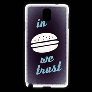 Coque Samsung Galaxy Note 3 In Burger We trust Bleu ZG