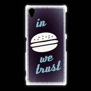Coque Sony Xpéria Z1 In Burger We trust Bleu ZG