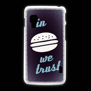 Coque LG L5 2 In Burger We trust Bleu ZG
