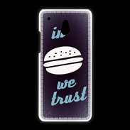 Coque HTC One Mini In Burger We trust Bleu ZG