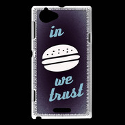 Coque Sony Xperia L In Burger We trust Bleu ZG
