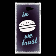 Coque Sony Xperia M2 In Burger We trust Bleu ZG
