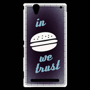 Coque Sony Xperia T2 Ultra In Burger We trust Bleu ZG