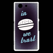 Coque Sony Xperia Z3 Compact In Burger We trust Bleu ZG