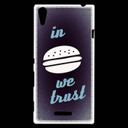 Coque Sony Xperia T3 In Burger We trust Bleu ZG