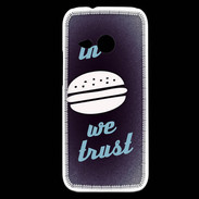 Coque HTC One Mini 2 In Burger We trust Bleu ZG