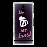Coque Sony Xperia P In Beer We trust Rouge ZG