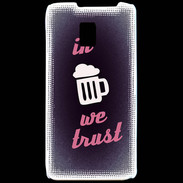 Coque LG P990 In Beer We trust Rouge ZG