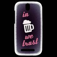 Coque HTC One SV In Beer We trust Rouge ZG