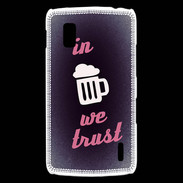 Coque LG Nexus 4 In Beer We trust Rouge ZG