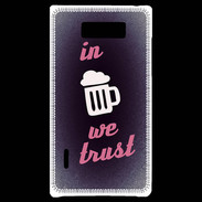 Coque LG Optimus L7 In Beer We trust Rouge ZG