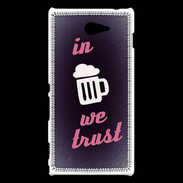Coque Sony Xperia M2 In Beer We trust Rouge ZG