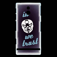 Coque Sony Xperia P In Catch We trust Bleu ZG