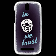 Coque HTC One SV In Catch We trust Bleu ZG
