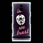 Coque Sony Xperia P In Catch We trust Rouge ZG