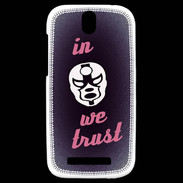 Coque HTC One SV In Catch We trust Rouge ZG
