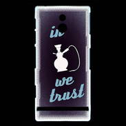 Coque Sony Xperia P In Chicha We trust Bleu ZG