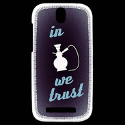 Coque HTC One SV In Chicha We trust Bleu ZG