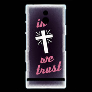 Coque Sony Xperia P In Christ We trust Rouge ZG