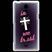 Coque Sony Xperia T In Christ We trust Rouge ZG