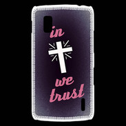 Coque LG Nexus 4 In Christ We trust Rouge ZG