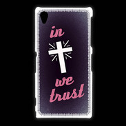 Coque Sony Xpéria Z1 In Christ We trust Rouge ZG