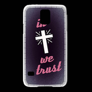 Coque Samsung Galaxy S5 In Christ We trust Rouge ZG