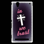 Coque Sony Xperia T2 Ultra In Christ We trust Rouge ZG
