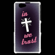 Coque Sony Xperia Z1 Compact In Christ We trust Rouge ZG